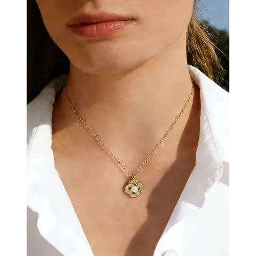 Crystal Pendant Necklace Vintage — 316L Stainless Steel