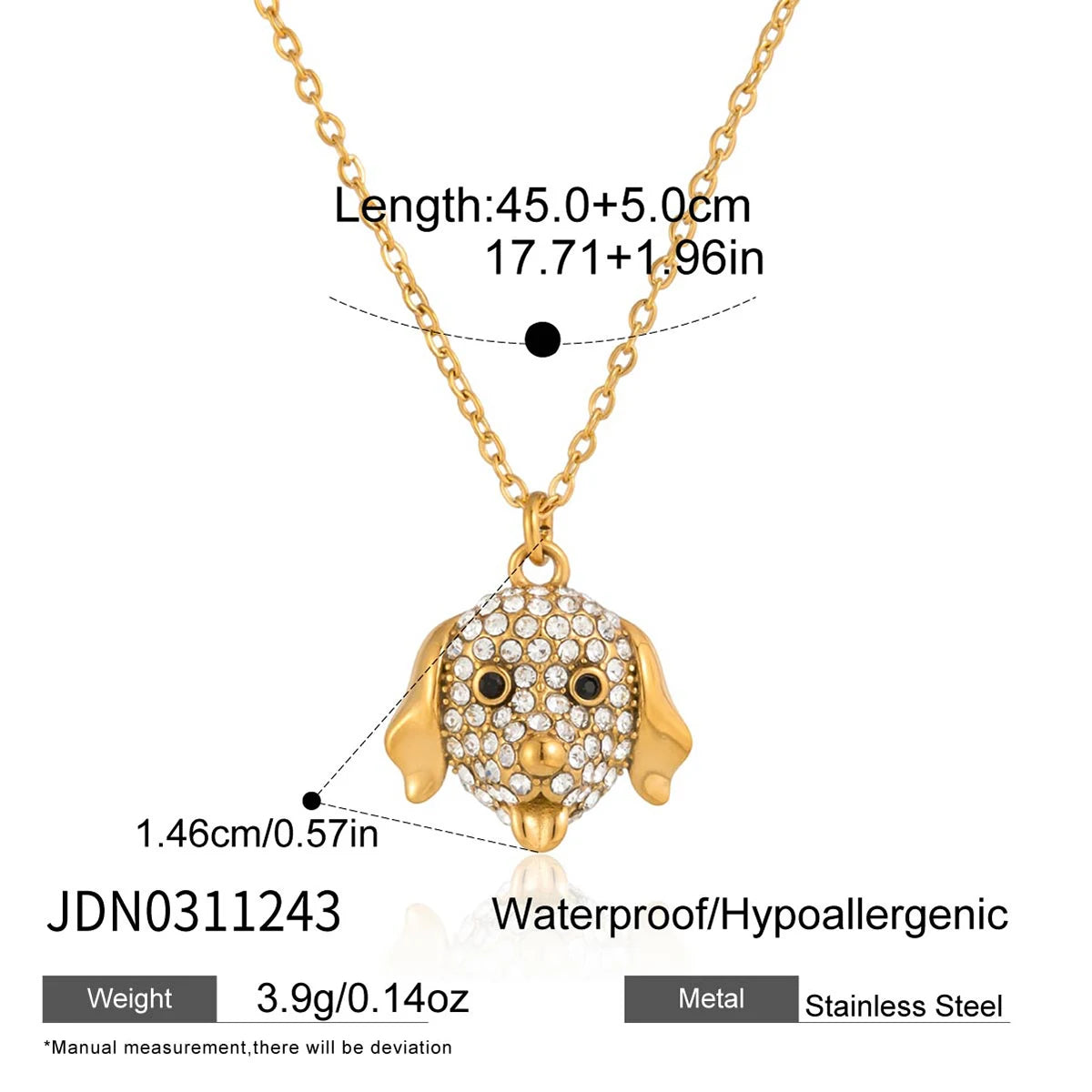 Pet Hug Pendant Necklace — Stainless Steel · PS338