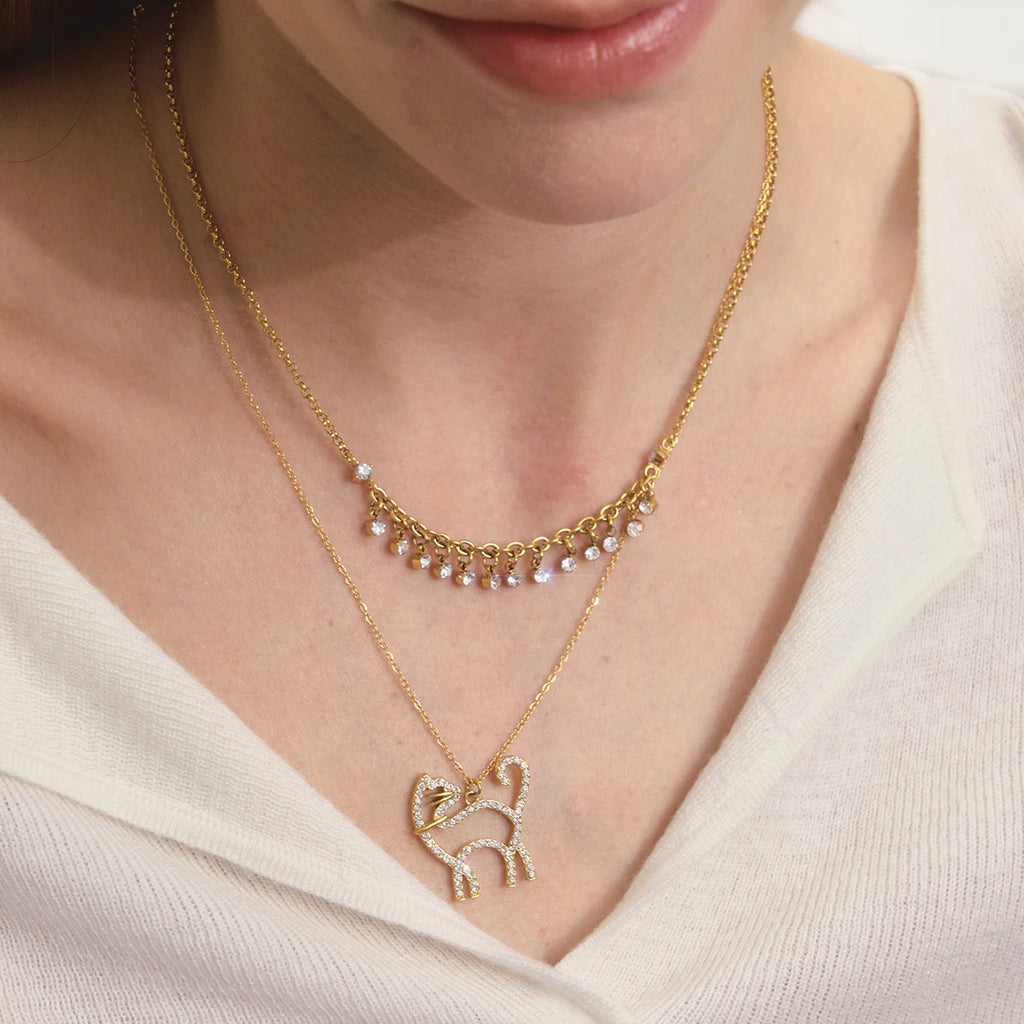Pet Hug Pendant Necklace — Stainless Steel · PS338