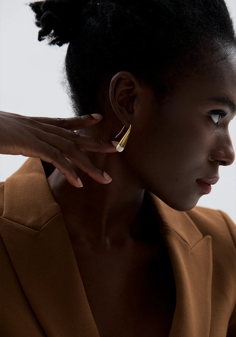 Enamel Geometric Earrings — Gold-Plated 316L Stainless Steel with Enamel · PS1605