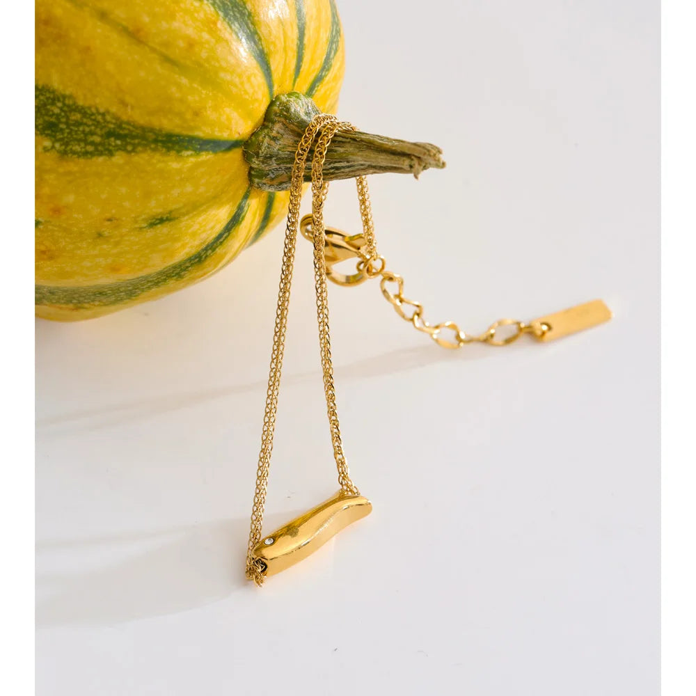 Cubic Zirconia Geometric Chain Bracelet — Gold-Plated Stainless Steel with Cubic Zirconia · PS1757