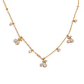 Cubic zirconia geometric necklace in gold-plated stainless steel with cubic zirconia.