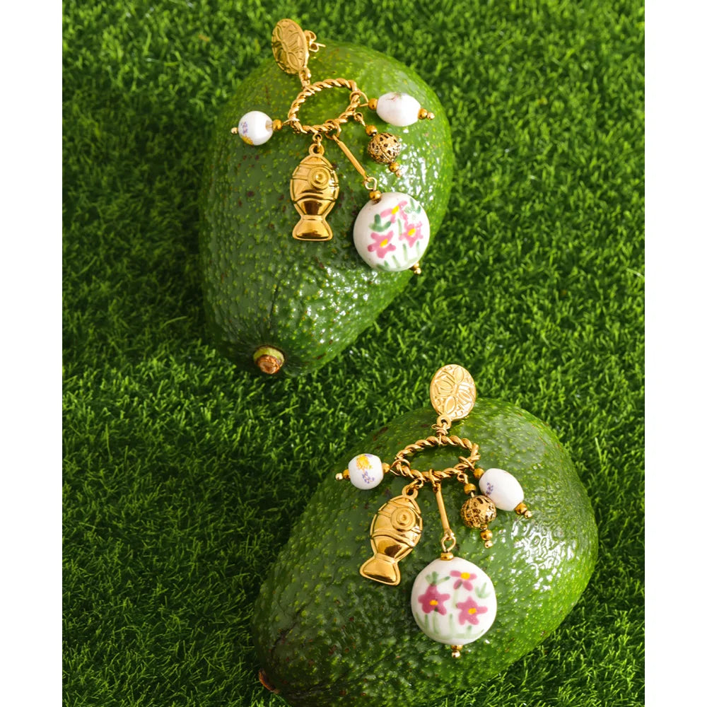 Flower Earrings — Gold-Plated Stainless Steel · PS1661