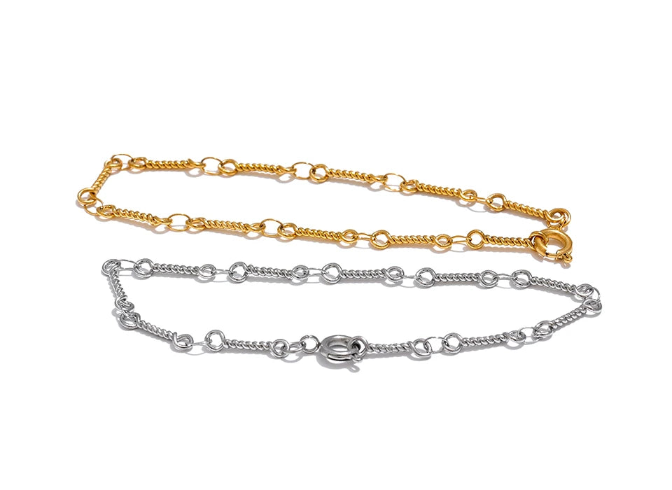 Geometric Chain Bracelet — Gold-Plated Stainless Steel · PS1667