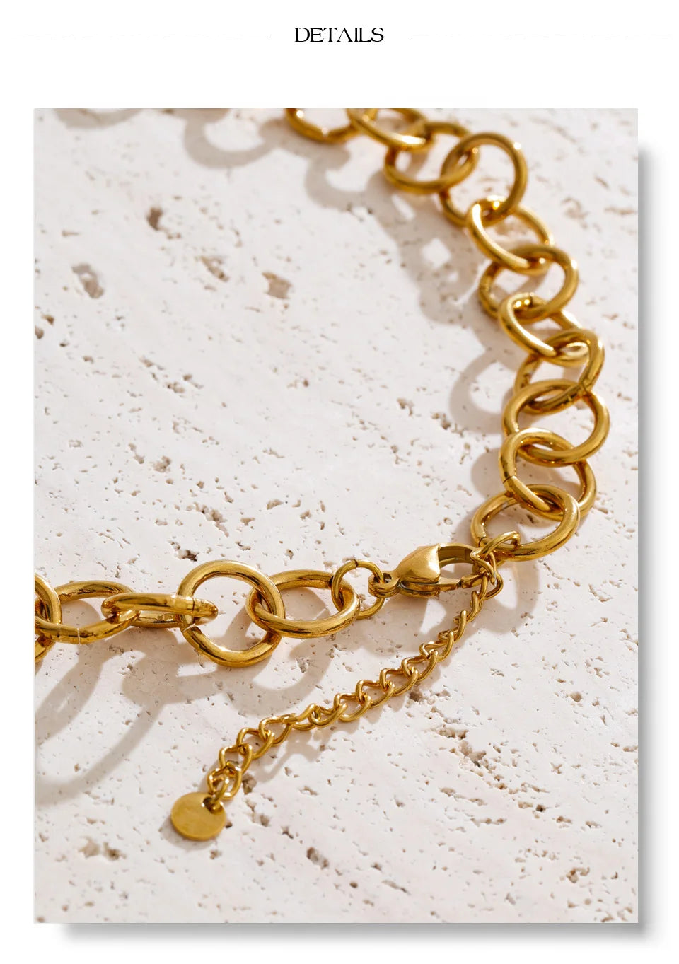 Acrylic Heart Flower Necklace — Gold-Plated Stainless Steel with Acrylic · PS1847