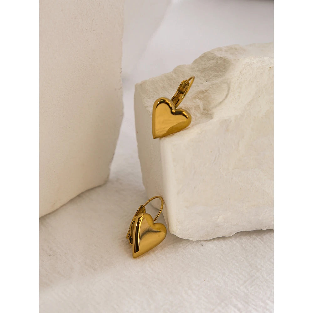 Hoop Earrings Heart — 316L Stainless Steel · PS468