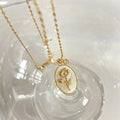 Birth Flower Shell Pendant Necklace — Stainless Steel · PS133