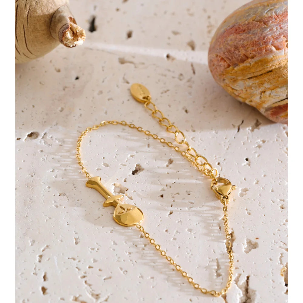 Geometric Bracelet — Gold-Plated Stainless Steel · PS1245