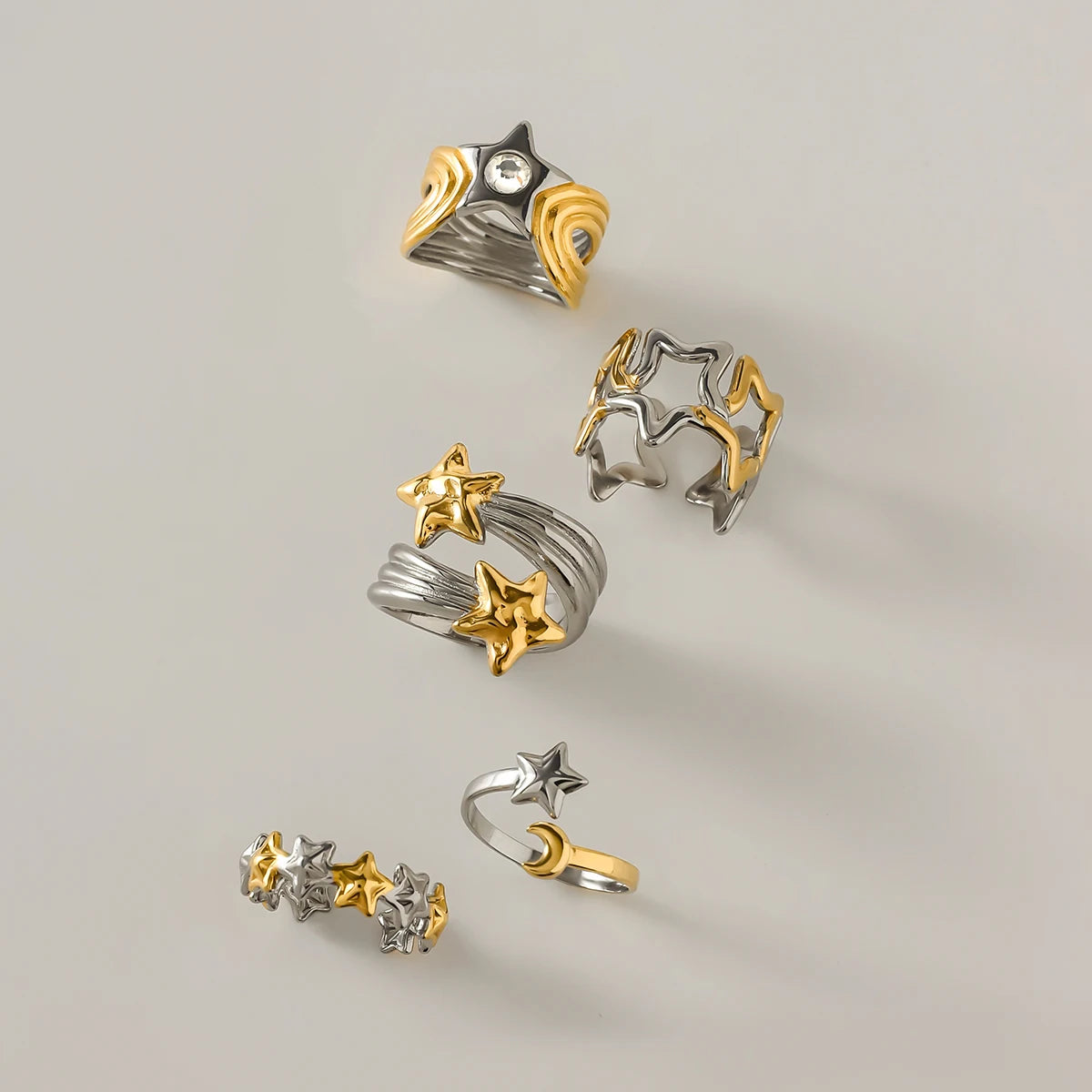 Star Ring Stack — Stainless Steel · PS275
