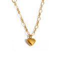 Gold-plated stainless steel necklace with heart pendant.