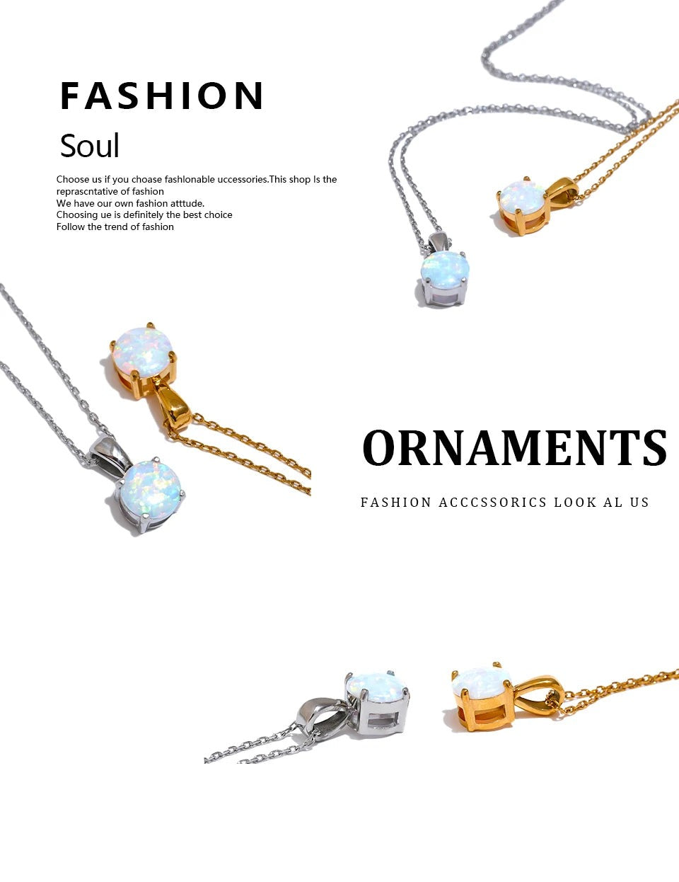 Natural stone geometric necklace in gold-plated stainless steel with natural stone.