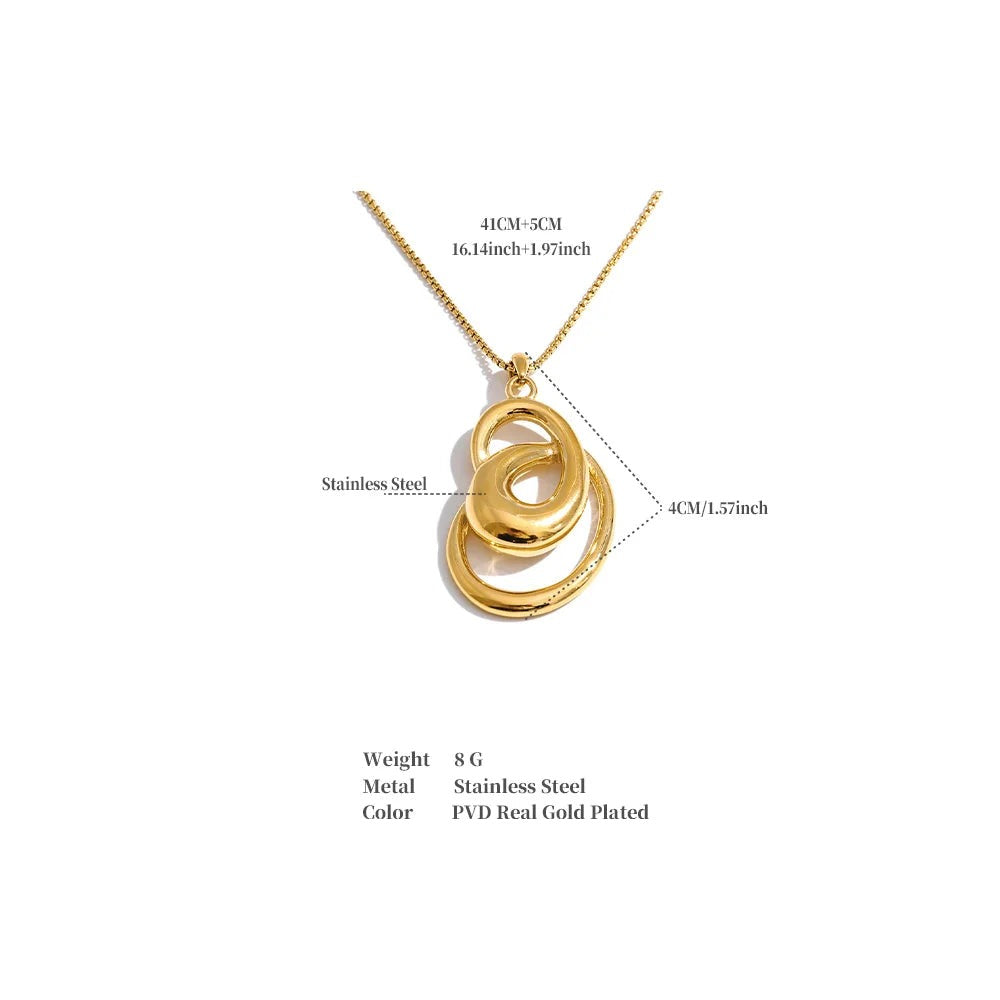 Geometric necklace in gold-plated stainless steel.