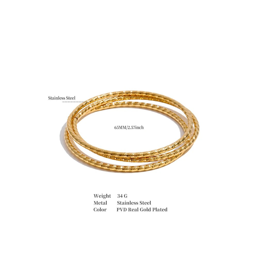 Geometric Layered Bracelet — Gold-Plated Stainless Steel · PS1635