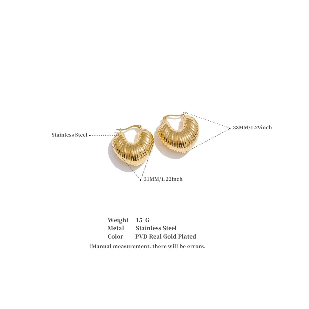 Geometric earrings in gold-plated stainless steel.