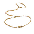 Minimalist geometric chain necklace in gold-plated stainless steel.
