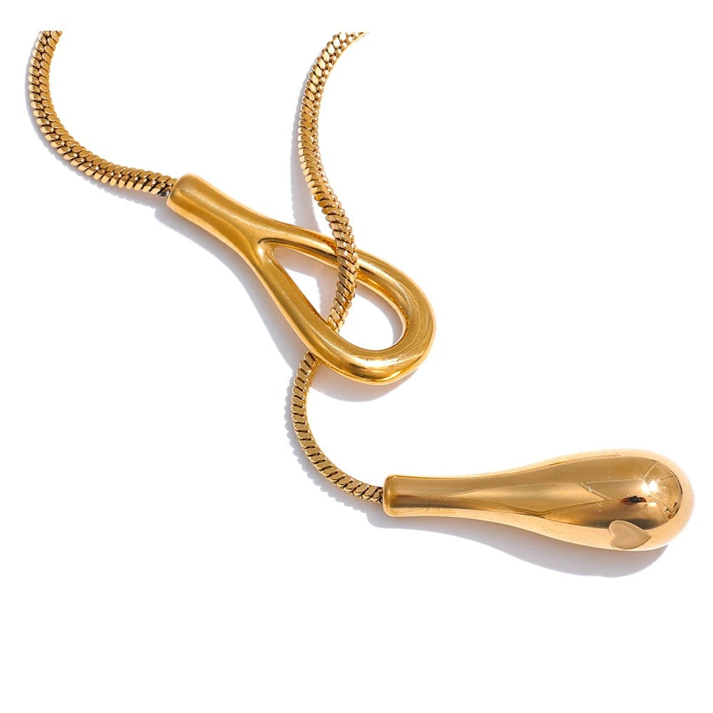 Gold-plated necklace with a snake pendant.