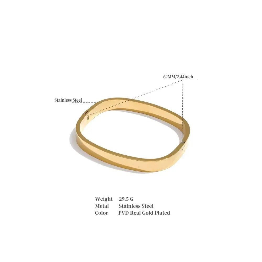 Geometric Bracelet — Gold-Plated Stainless Steel · PS1080