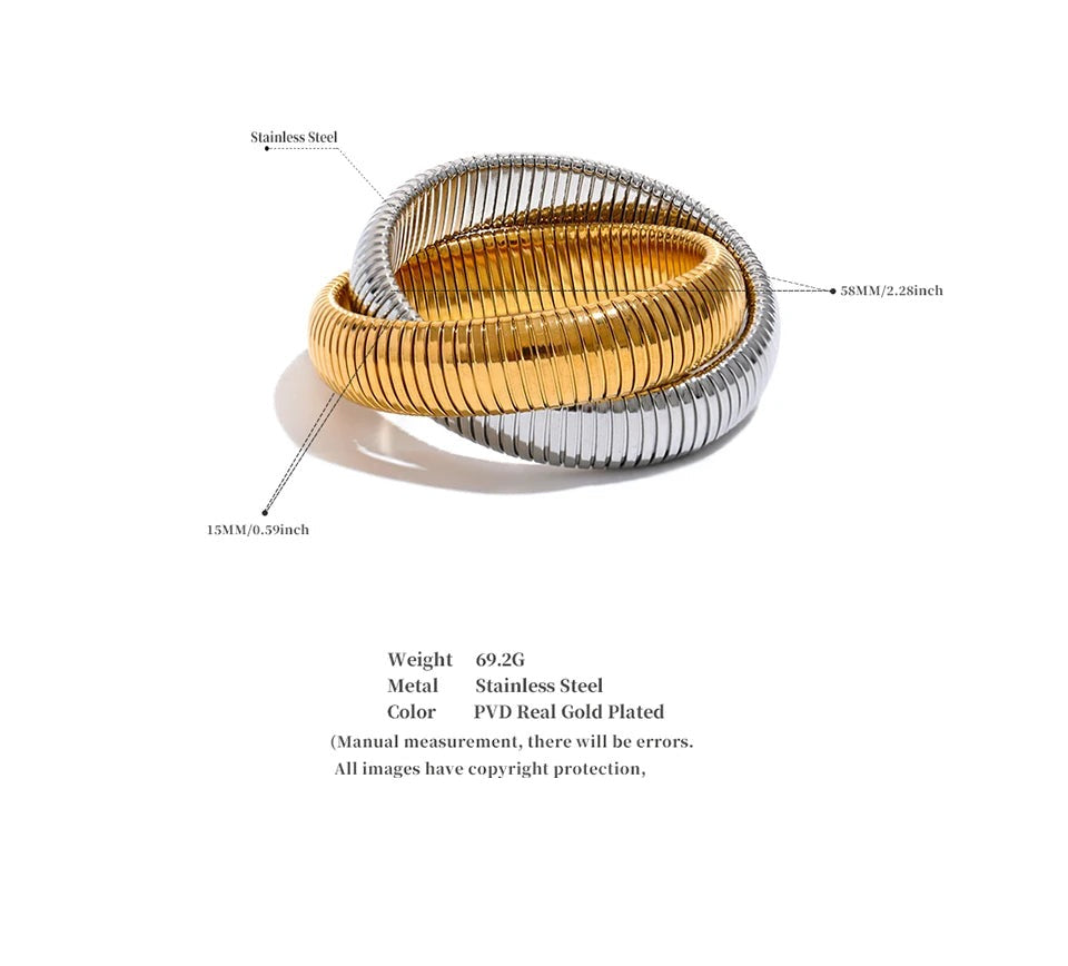 Geometric Bracelet — Gold-Plated Stainless Steel · PS1829