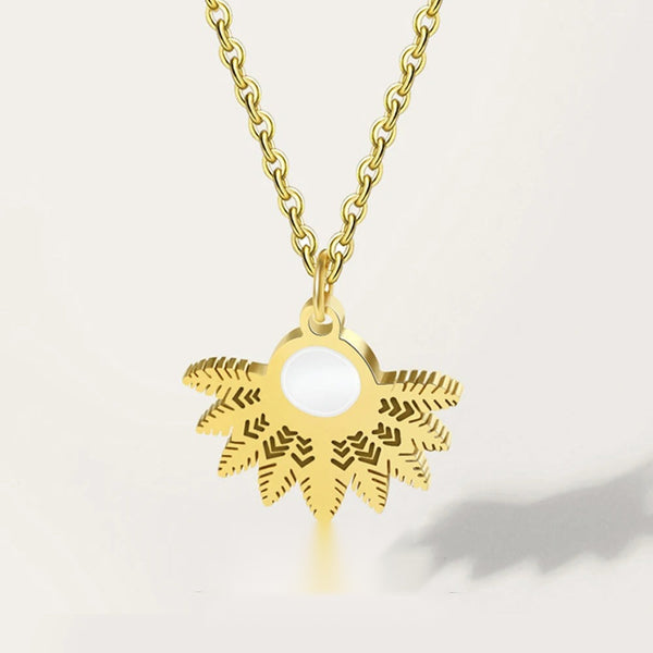 Pendant Necklace Geometric Snowflake Charm — 316L Stainless Steel · PS447