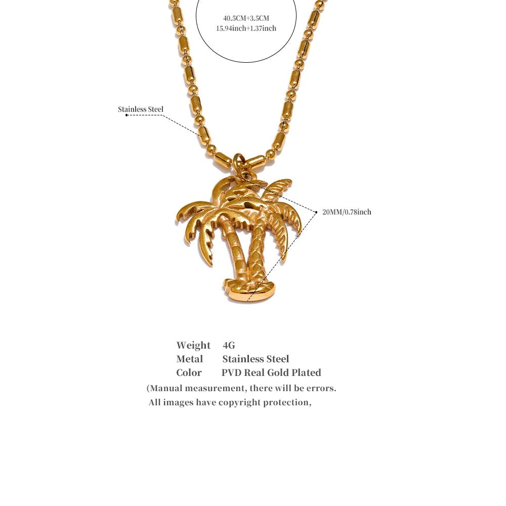 Geometric necklace in gold-plated stainless steel.