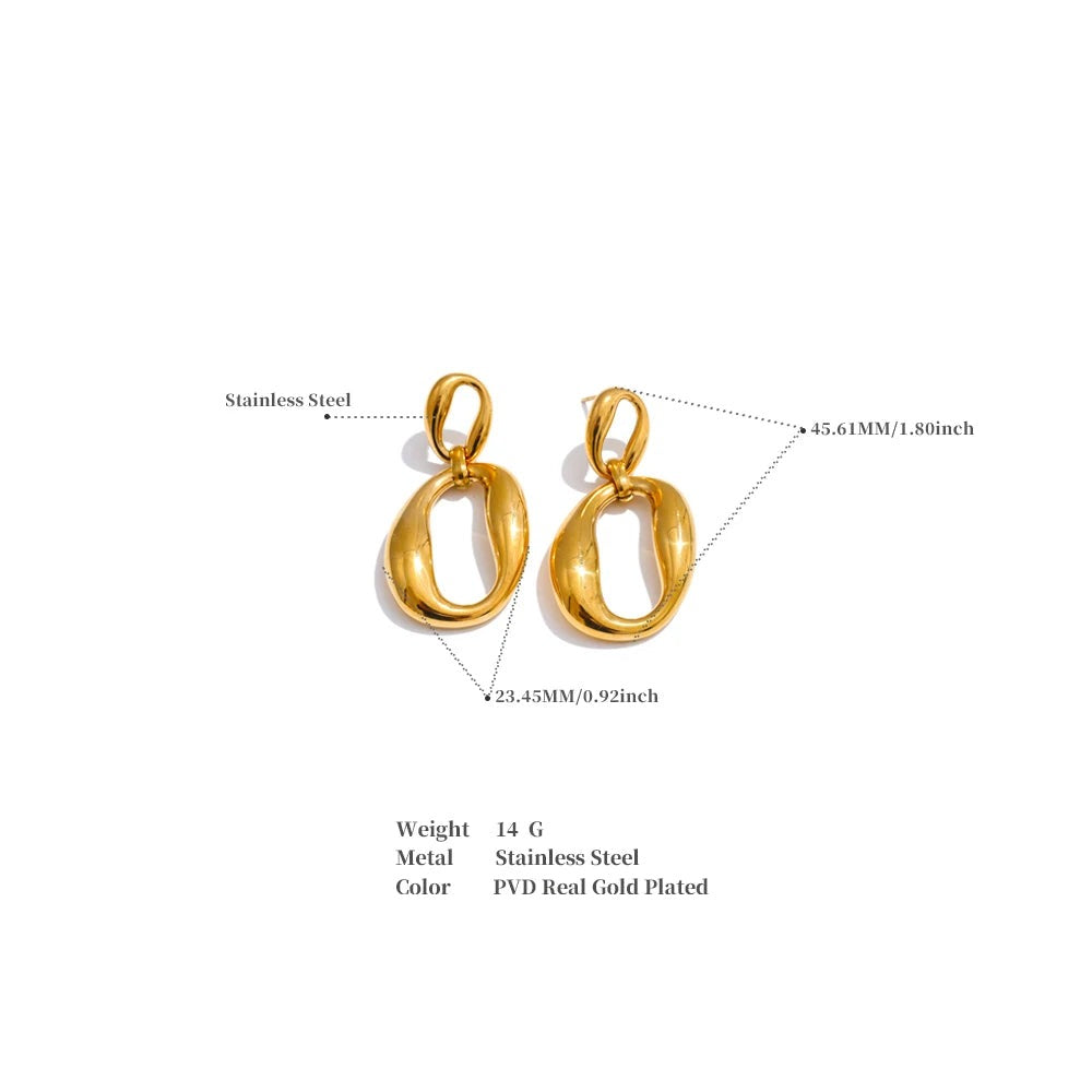 Geometric Earrings — 18K Gold-Plated Stainless Steel · PS1738