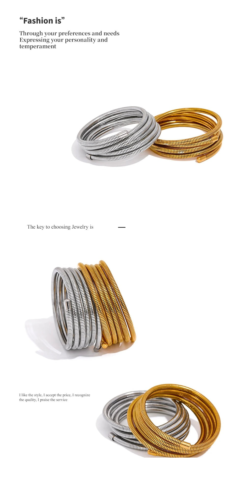 Geometric Bracelet — Gold-Plated Stainless Steel · PS2135