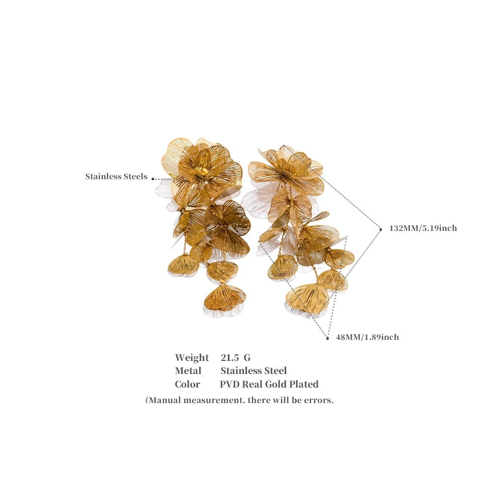 Flower Earrings — Gold-Plated Stainless Steel · PS2148