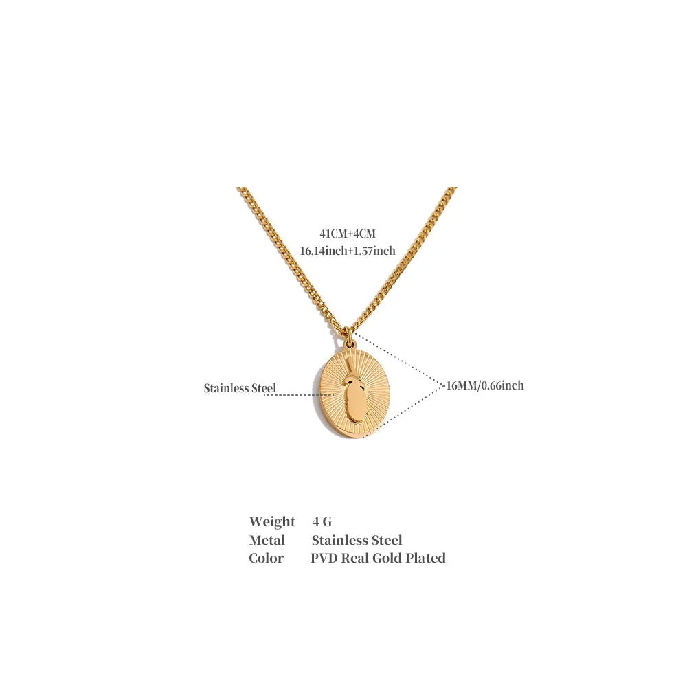 Geometric necklace in gold-plated stainless steel.