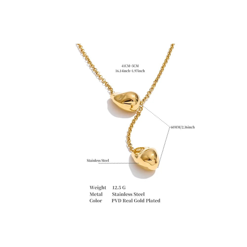 Geometric necklace in gold-plated stainless steel.
