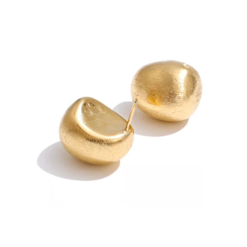 Gold-plated stainless steel earrings with a unique shape.