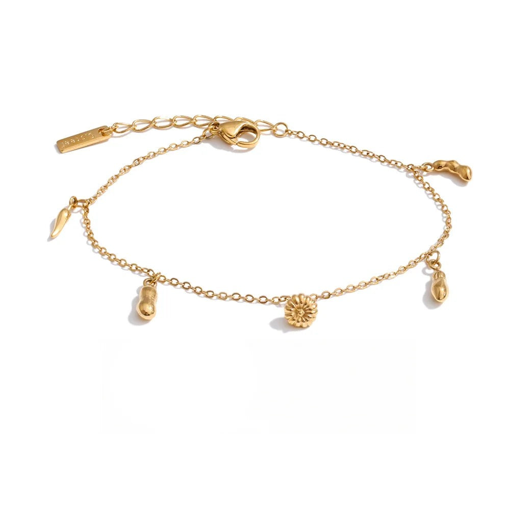 Geometric Chain Bracelet — Gold-Plated Stainless Steel · PS1061