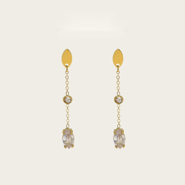 Drop Earrings Zircon Dangle — 316L Stainless Steel · PS451