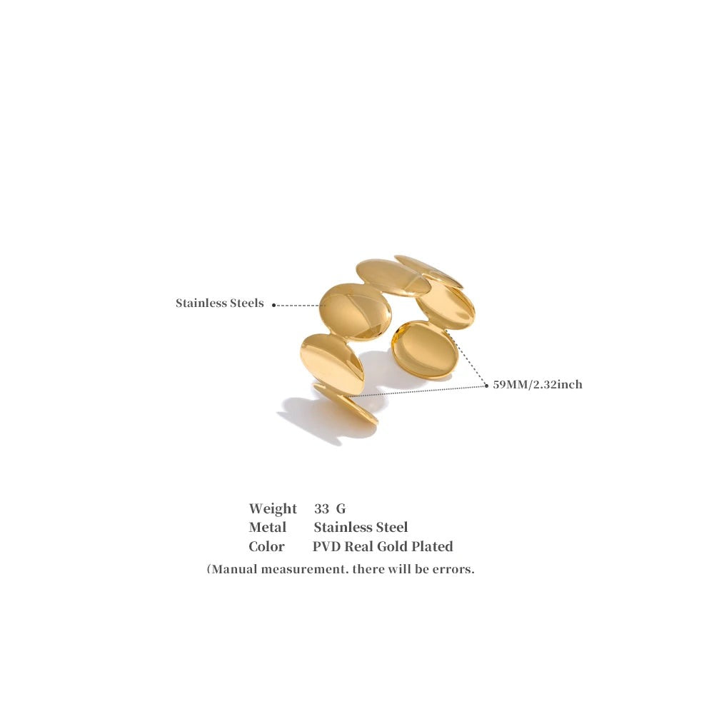 Geometric bracelet in gold-plated stainless steel.