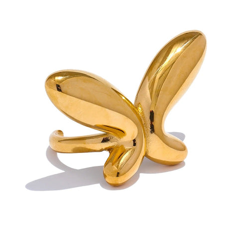 Gold-plated butterfly ring.