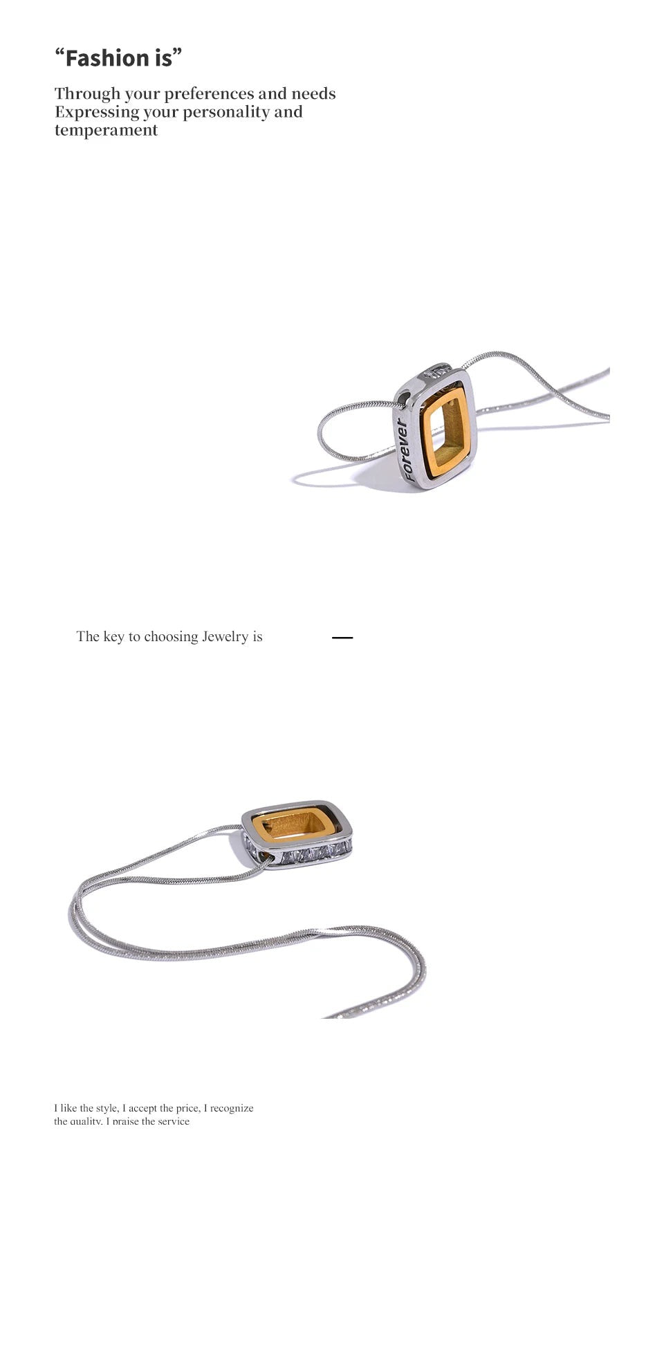 Geometric layered necklace in gold-plated 316L stainless steel.