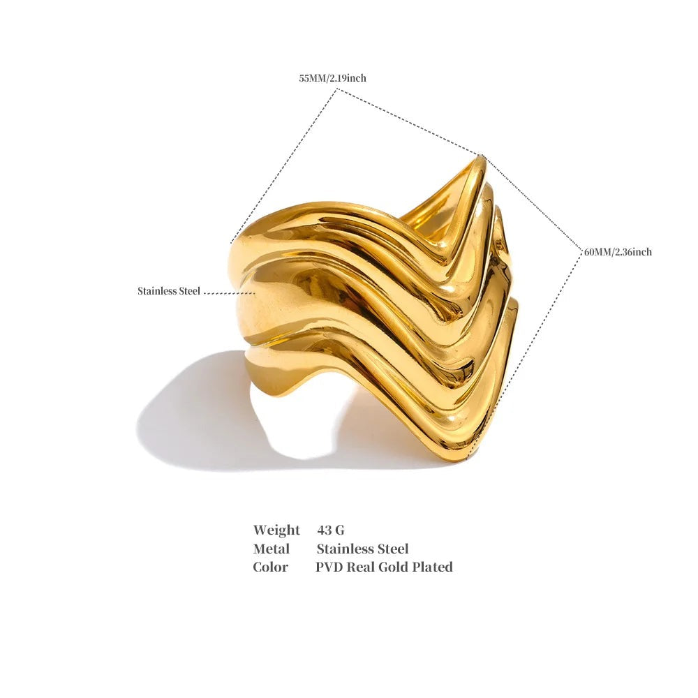 Geometric Bracelet — Gold-Plated Stainless Steel · PS904