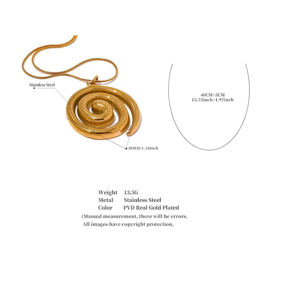Geometric necklace in gold-plated stainless steel.