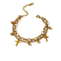 Cross Geometric Chain Bracelet — Gold-Plated Stainless Steel · PS1980