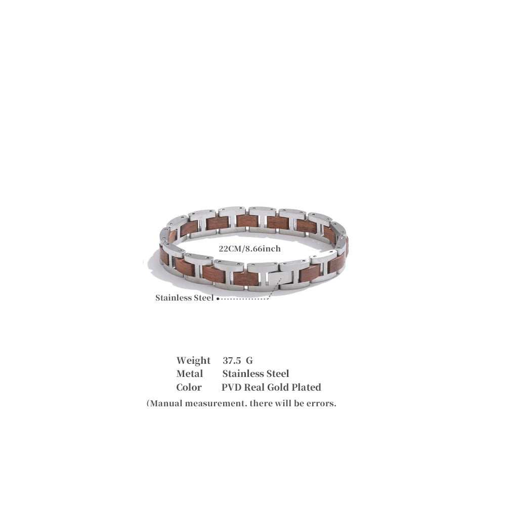 Vintage Geometric Chain Bracelet — Gold-Plated Stainless Steel · PS2204