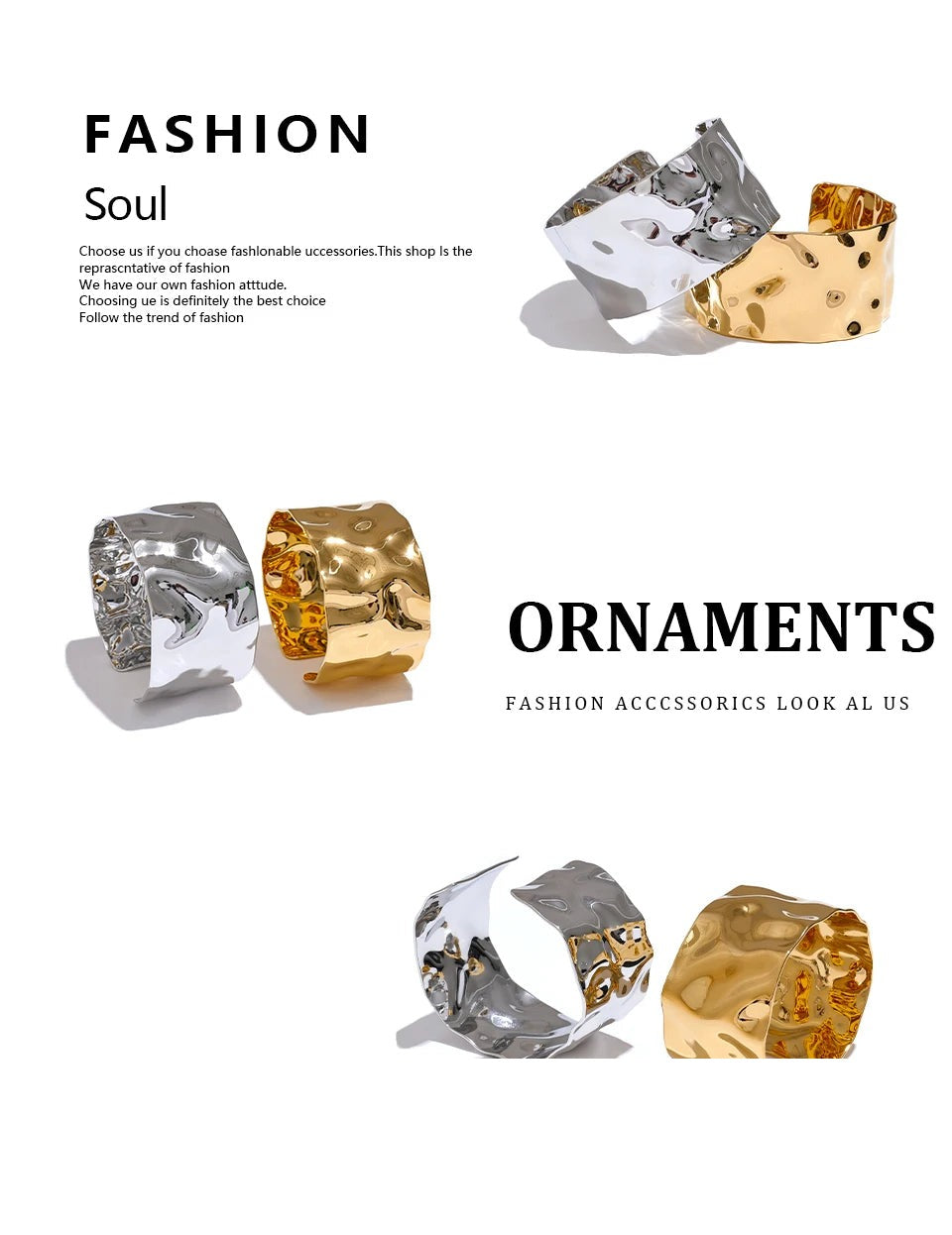 Geometric Bracelet — Gold-Plated Stainless Steel · PS2082