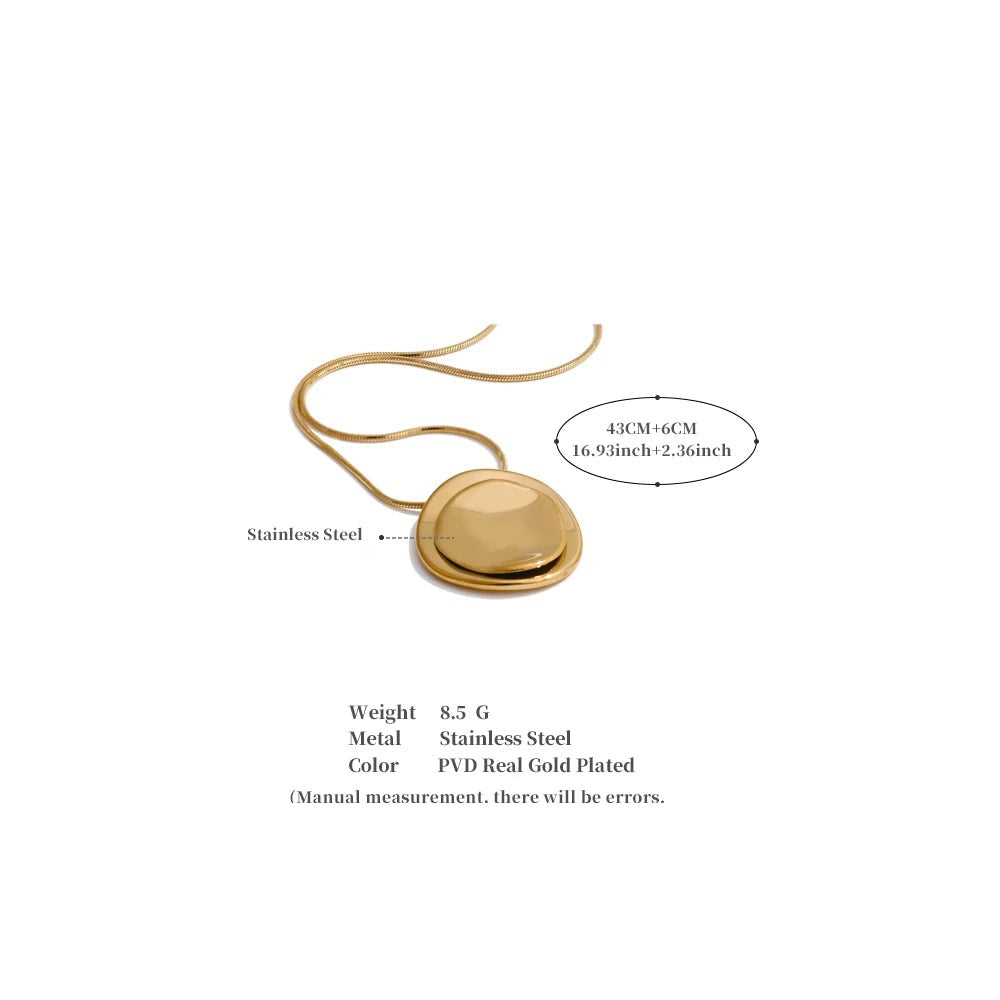 Coin geometric necklace in gold-plated stainless steel.