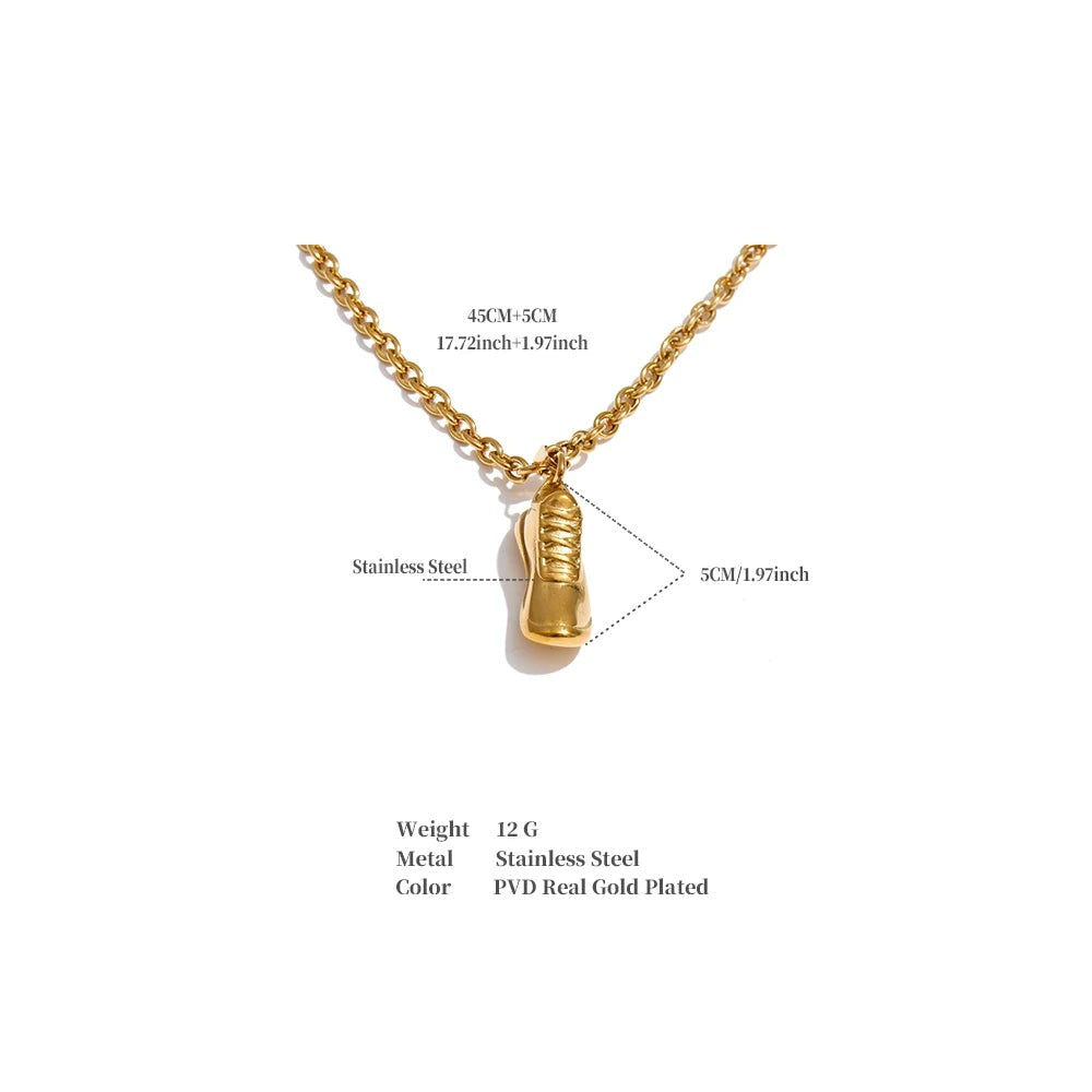 Geometric necklace in gold-plated stainless steel.
