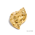 Shell geometric brooch in gold-plated stainless steel with shell.