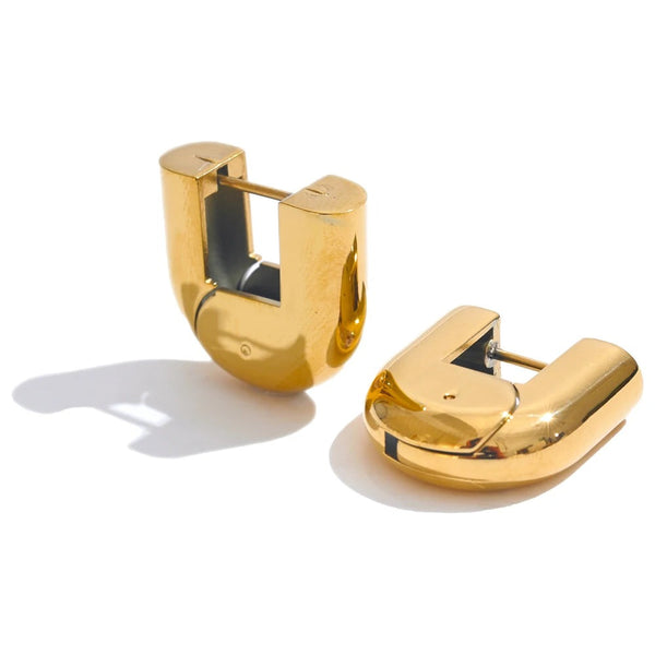 Gold-plated earrings with a unique design.