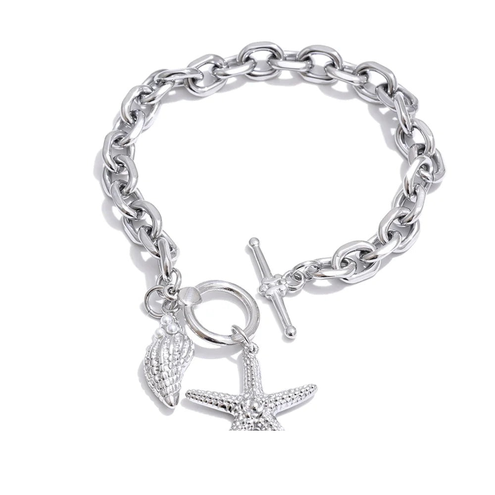 Star Geometric Bracelet — Gold-Plated Stainless Steel · PS1141