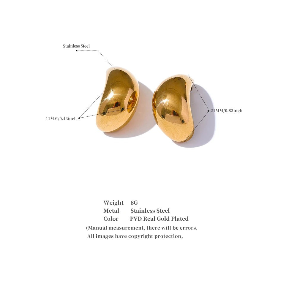 Geometric earrings in gold-plated stainless steel.