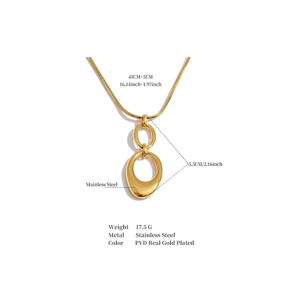 Geometric necklace in gold-plated stainless steel.