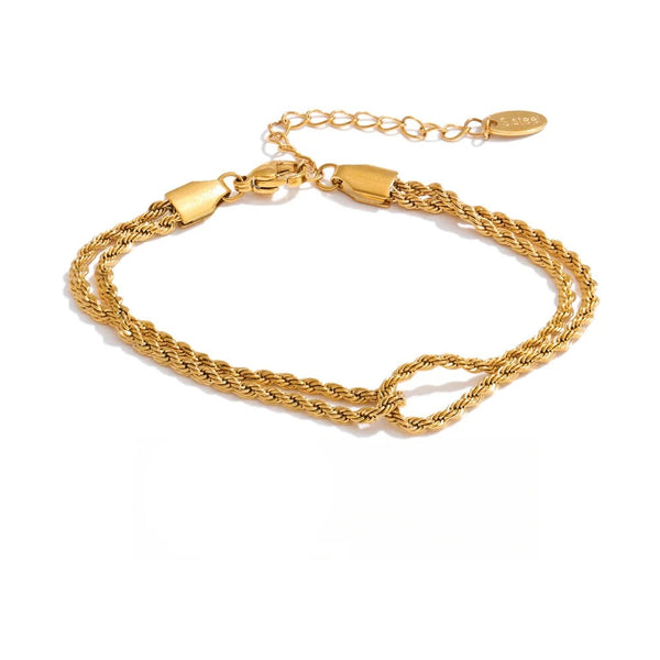 Geometric Chain Bracelet — Gold-Plated Stainless Steel · PS1027