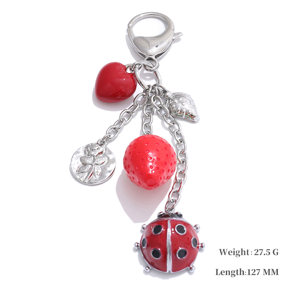 Red resin enamel necklace in gold-plated stainless steel with resin and enamel.