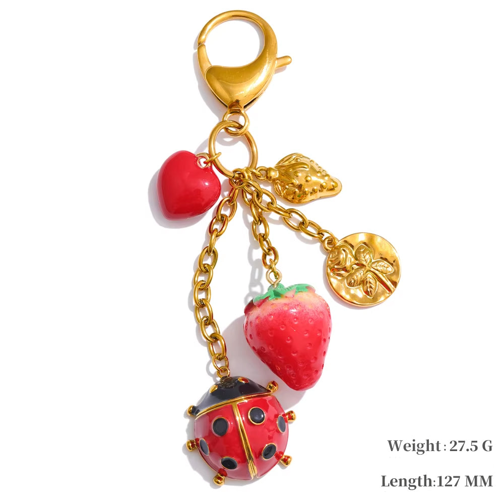 Red resin enamel necklace in gold-plated stainless steel with resin and enamel.
